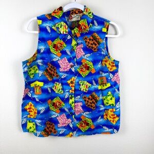 HILO HATTIES 'The Hawaiian Original' Sleeveless Colorful Top / Size L